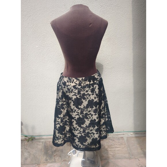 Apt 9 Skirt 6 Black Witchy Floral Overlay Shimmery Knee Length Whimsey Goth - Picture 3 of 11